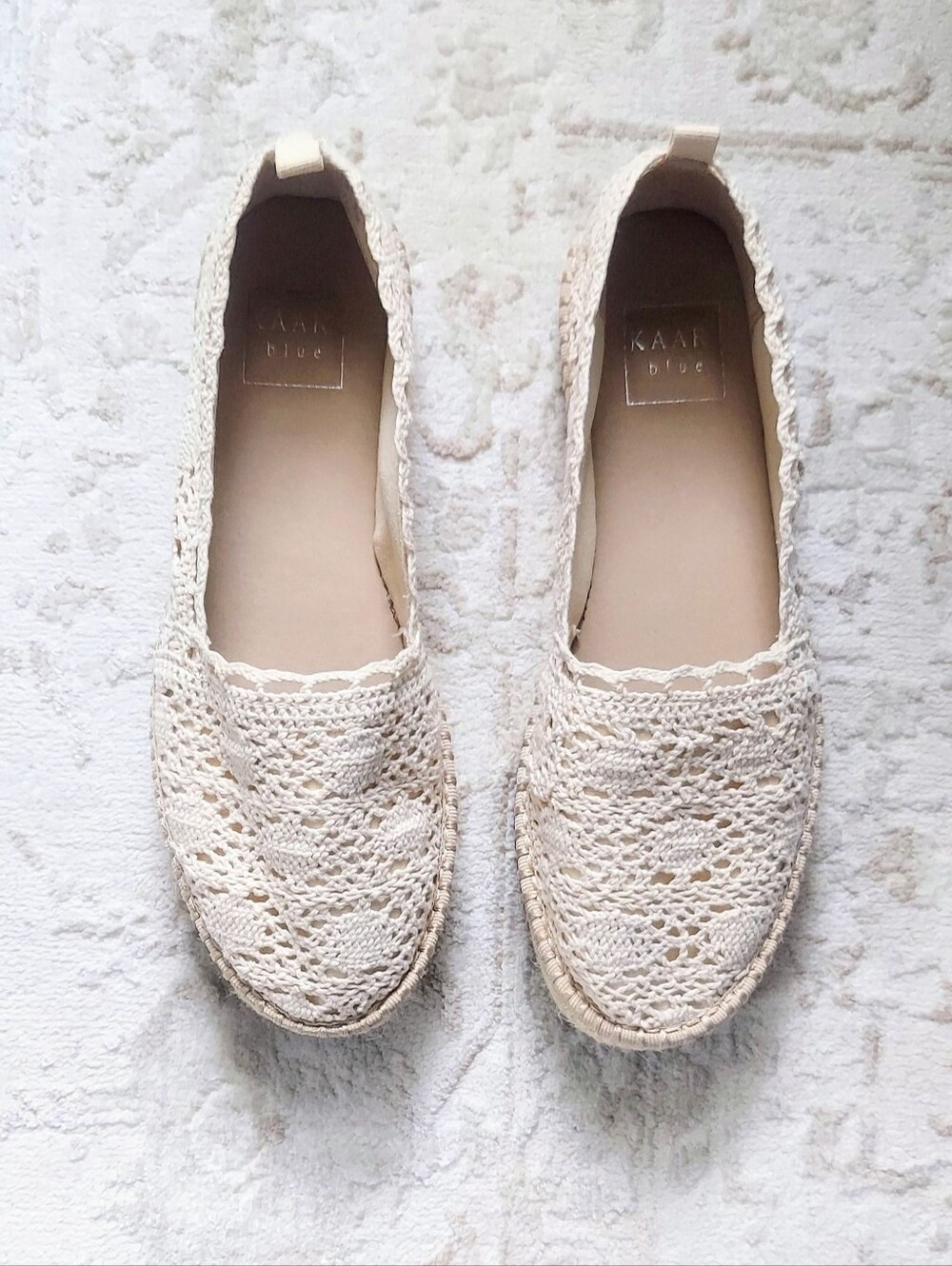 Kaari Blue Ivory Crochet Espadrille
